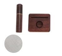 Distribuidor de Agujas para Café 304 Acero Inoxidable, Set con Pantalla Puck y Base de Madera, 51mm - Extracción Estable, Rompe Grumos, Uso Profesional y Doméstico (58mm)