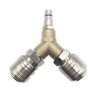 Distribuidor de Aire Comprimido, Conector de aire Comprimido, Interruptor de aire Comprimido, Con dos Conectores de 1/4 de Pulgada Recubiertos de Rosca, de latón Inoxidable, Completamente Ensamblado