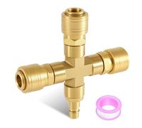 Distribuidor de aire comprimido de 3 vías con acoplamientos, conector de embrague, manguera de aire de 3/8 pulgadas, acoplamiento rápido, 3/8 pulgadas, con 3 cajas de acoplamiento y 1 boquilla NW 7,2