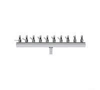 Distribuidor de aire de 6 salidas para aireación de peceras (10 vías) | Diseño de 4 salidas, cromo chapado en cobre, se adapta a tubos de 6 mm, control de flujo manual, ideal para pequeñas