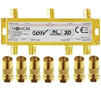 Distribuidor de Antena 6-fach Oro Coax Sat Divisor TV Cable Coax Distribuidor
