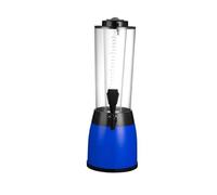 Distribuidor de bebidas de vidrio con soporte, Dispensador de bebidas, 2,5 L, torre de cerveza multicolor, tubo de hielo, luz LED(Blu)