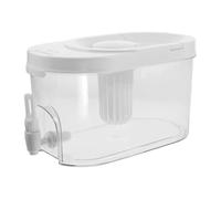 Distribuidor de bebidas de vidrio con soporte, Dispensador De Bebidas 4L Con Grifo for Fiesta - Blanco Y Verde(White)
