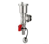 Distribuidor de calefacción de latón G1 DN25 con purgador automático rápido, grifos de drenaje de circuito, colector resistente a altas temperaturas, para sistemas de calefacción eficientes (rojo)