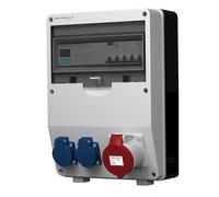 Distribuidor de corriente 32 A 2 x 230 V pTD-S/FI con latas Mennekes Contador eléctrico MID 80 A distribuidor de corriente de pared Doktorvolt 4807