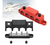 Distribuidor De Corriente Bus Bar 12 V-48 V Cc De 2 Piezas Con 4 Bloques De Terminales M8 Para Bloques De Distribución De Corriente Con Toma De Tierra Para Coches, Caravanas Barcos Yates