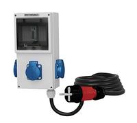 Distribuidor de corriente para construcción, 3 x 230 V, contador de corriente móvil MID 3 x 2,5 mm2, cable distribuidor de corriente con contador Mennekes Doktorvolt 4302