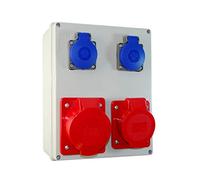 Distribuidor de corriente/pared 2 x 230 V/16 A & 1 x CEE 16 A y 1 x CEE 32 A cableado