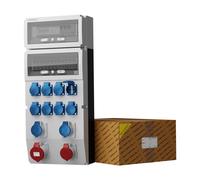 Distribuidor de energía eXT-S/FI 32A 16A 2x16A Camping 8x230V + Contador de e...
