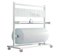 Distribuidor de envases de Burbujas, Estante del Almacenamiento del Rollo de Tela con Cortador en Dorado y Blanco for 100-160 cm de Ancho(White,Internal Width 160 cm)