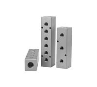 Distribuidor de escape 40x40, engrosado, G1/2 a G1/4, fuente de dientes divididos, bloque de derivación de distribución de agua y aceite, recto(6 Way (35mm))