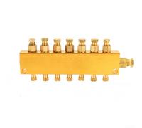 Distribuidor de flujo de aceite ajustable neumático de latón con múltiples puertos de salida para entrada del sistema de lubricación a 4-10 salidas, oro (1 en 7)