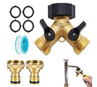 Distribuidor de manguera de agua, divisor de manguera - Distribuidor en Y para manguera de agua | Conector de manguera de jardín Y, separador de grifo de agua, separador de manguera de 2 vías