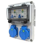 Distribuidor de Pared para Obras 16 A, Distribuidor de Corriente con Interruptor 250V, Distribuidor de Pared Impermeable, para Interiores y Exteriores, Taller, Fábrica