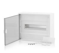 Distribuidor de superficie ALPHA 1 fila 12 módulos Puerta transparente IP40