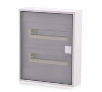 Distribuidor de superficie ALPHA 2 filas de 24 módulos Puerta transparente IP40