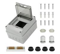 Distribuidor de superficie, caja de fusibles, distribuidor pequeño Rn 5 (N+PE) AP 5 módulos, IP65, resistente al agua con herramienta de montaje para jardín o exteriores