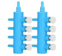 2 uds Distribuidor de válvula de palanca de Control de flujo de aire de acuario divisor conector de tubo de línea aérea accesorios de bomba de aire para pecera[4 maneras] Accesorios para bombas de