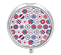 Distribuidor Elemento Estrella Pastillero 3 Rejillas Con Espejo Caja De Almacenamiento De Metal Redonda Portátil A De Humedad Regalo Único