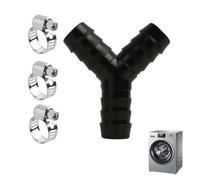 Distribuidor en Y de 2 Vías para Mangueras de Desagüe de Lavadoras y Lavavajillas, Desague Lavadora, Doble Toma Lavadora,Incluye 3 Abrazaderas de Manguera, Resistente a Altas Temperaturas y Aceites