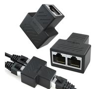 Distribuidor Ethernet RJ45, conmutador Ethernet de 1 a 2 puertos, 2 adaptadores de acceso a Internet simultáneo de 2 puertos, acoplador de conexión a LAN, ampliación, para Cat5, Cat5e/CAT6/Cat7