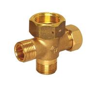 Distribuidor FL 3 Vías DN15 Tuerca De Acoplamiento G3/4 - 3 x G1/2 AG