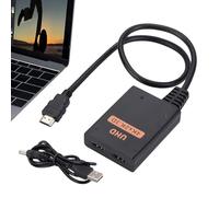 Distribuidor HD para Monitor, HD 1 HD Distribuidor 2 Output - HD 1 a 2 Way Distribuidor - Distribuidor Audio Video, Hub 4K 1 a 2 -Way Adapter para monitores duales, distribuidor HD para TV RE