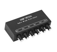 Distribuidor Mezclador Estéreo, Mezclador de Audio HiFi de 6 Canales de 3,5 Mm, Amplificador de Auriculares, Divisor, Controlador Mezclador de 2 Entradas y 4 Salidas,