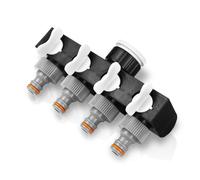 Distribuidor regulable de 4 vías para manguera de jardín, distribuidor de manguera