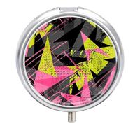 Distribuidor Triángulo Geométrico De Color Pastillero 3 Rejillas Con Espejo Caja De Almacenamiento De Metal Redonda Portátil A De Humedad Regalo Único
