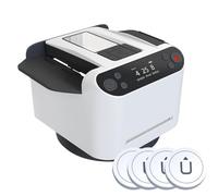 Distribuidor y barajador de Cartas 2 en 1, máquina de Reparto de Cartas giratoria de 360° con 4 Botones de repartidor inalámbricos, máquina barajadora de Cartas Recargable para UNO, Blackjack White