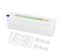 Distributeur de film alimentaire 2 en 1 | Distributeur de film étirable avec coupe-diapositive réutilisable | Pratique et facile à utiliser, coupe net et précis, parfait pour emballer les aliments, éc
