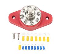 Distribution Junction Post 8 Terminal Block M10 Battery Junction Post for Cars RVs Boats Trucks 12V 48V Brass Stud with Insulated Base and Polycarbonate Cover