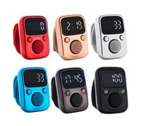 Disttocate Contador de Dedo Anillo de Dedo Luminoso Pantalla Digital Eléctrica Contador para Puntadas Marcador Costura Tejido Budas Orar Fútbol