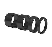 Disttocate Juego de 4 piezas de 5/10/15/20 mm de aleación de aluminio para auriculares de 28,6 mm, tapa de arandela de horquilla para bicicleta de carretera, color negro