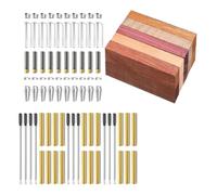 Disttocate Juego de Bolígrafos de Torneado de Madera Premium de Plata Fina. Incluye 20 Piezas en para Tornear Madera Suministros para Manualidades.