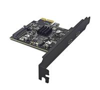 Disttocate Nueva Tarjeta PCIE Tipo C de 2 Puertos, Tarjeta de Expansión PCI Express 3.0 X1 A USB-C Dual, Alimentación, USB 3.2 Gen2, 10 Gbps, Chip ASM3142