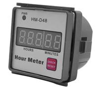 Disttocate Temporizador Industrial HM-D48, Contador de Horas Digital, 00999,99 H, para Cortacésped, Generador, Tractor Agrícola, Reiniciable, 220 V CA, Integrado