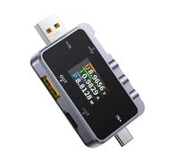 Disttocate Voltímetro Amperímetro Digital con Comprobador USB y Pantalla LCD para Medición de Voltaje, Corriente y Potencia, Detección Rápida de Carga