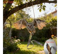 Disuasivo para aves de 2D con cascabeles y tiras reflectantes, sin pilas, para prevenir daños de palomas/cuervos en jardines y granjas