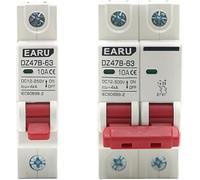 Disyuntor 1 unidad DC MCB protector de batería for coche, minidisyuntor DZ47, interruptor de protección de polos positivo y negativo de CC, aislador.(40a,1)