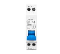 Disyuntor 1P+N 18mm 10A 16A 20A 25A 32A Protector de cortocircuito de riel protección contra sobrecarga tipo C