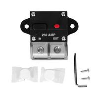 Disyuntor 250A Pulsador automático Reinicio Portafusibles Inversor con tornillos Toalla comprimida para barcos Camiones Motores ABS Metal 83x67mm