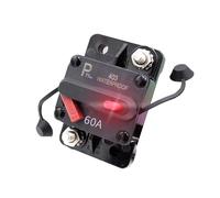 Disyuntor 60A 12-48V DC impermeable IP67 con LED indicador, desconectador de batería con reinicio manual y pernos 1/4", para coche, camper/RV, barco y sistema solar