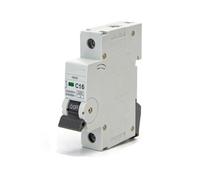 Disyuntor automático miniatura 1P, 16A, curva C, gris - Protege circuitos eléctricos y asegura la continuidad del suministro.