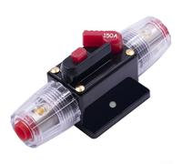 Disyuntor automático para audio de coche con interruptor de encendido y apagado, soporte de fusibles de aleación roja, dispositivo de protección de fuente de alimentación, 100 mm de longitud (150 A)