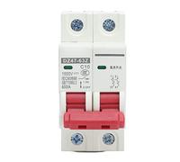 Disyuntor DC,1000V 32A,Interruptor de Circuito Fotovoltaico de 2P,Interruptor Automático Magnetotérmico,para Sistema de Energía Solar ySistema de Comunicación,Montaje en Carril DIN de 35mm