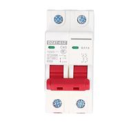 Disyuntor DC,1000V 40A,Interruptor de Circuito Fotovoltaico de 2P,Interruptor Automático Magnetotérmico,para Sistema de Energía Solar ySistema de Comunicación,Montaje en Carril DIN de 35mm