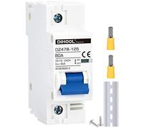 Disyuntor DC dz47 1P 80Amp 12V 24V 36V 48V DC MCB Protección contra cortocircuito Interruptor de desconexión Aislador para panel solar Batería UPS Inversor fotovoltaico PV Sistema