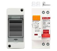 Disyuntor DC, Interruptor de Circuito Fotovoltaico Caja de distribución conexiones for instalación en panel exterior plástico impermeable IP65 con combinación disyuntor MCB DPN DZ47(HT-2 and DPNL,32A)